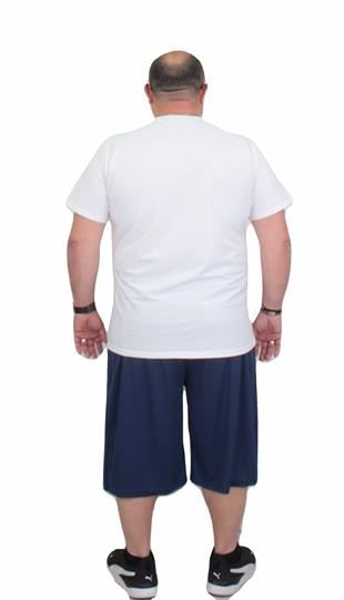 Erkek Büyük Beden Kapri-Kolsuz Tişört Takım PM TK721 Marin