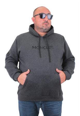 Erkek Büyük Beden Kapuşonlu Sweat Mnc.23215 ANTRASİT MELANJ