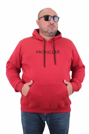 Erkek Büyük Beden Kapuşonlu Sweat Mnc.23215 KIRMIZI