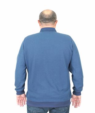 Erkek Büyük Beden Polo Yaka Sweat BSS 24404 Marin