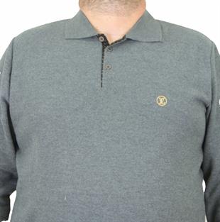 Erkek Büyük Beden Polo Yaka Sweat LV 24406 ANTRASIT