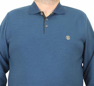 Erkek Büyük Beden Polo Yaka Sweat LV 24406 Marin