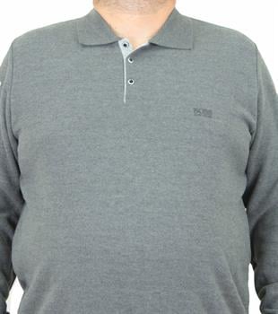 Erkek Büyük Beden Polo Yaka Sweat BSS 24404 ANTRASIT