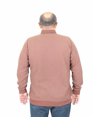 Erkek Büyük Beden Polo Yaka Sweat LR 24403 TABA