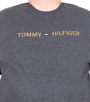 Erkek Büyük Beden Sıfır Yaka 3ip Sweat Tmmy 24204 ANTRASİT MELANJ