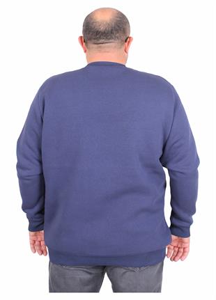 Erkek Büyük Beden Sıfır Yaka 3ip Sweat PRD 24207 INDIGO
