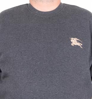 Erkek Büyük Beden Sıfır Yaka 3ip Sweat BRB 24206 ANTRASİT MELANJ