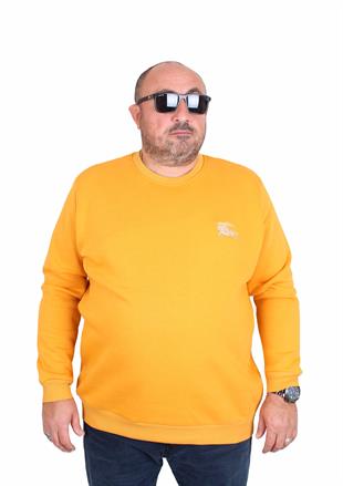 Erkek Büyük Beden Sıfır Yaka 3ip Sweat BRB 24206 HARDAL