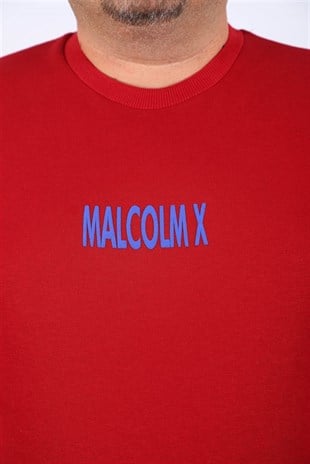 Starbattal Büyük Beden Erkek Sweat MalcolmX 22735 BORDO