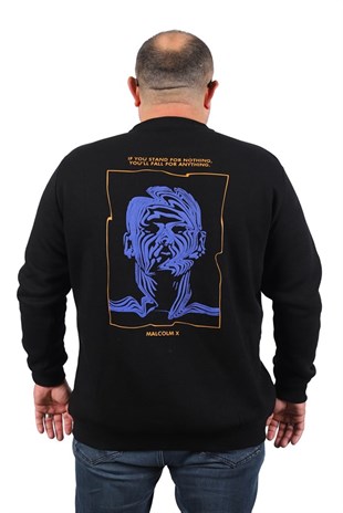 Starbattal Büyük Beden Erkek Sweat MalcolmX 22735 SIYAH