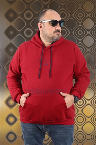 Starbattal Büyük Beden Kapüşonlu Seweat Rebirth 22740 BORDO