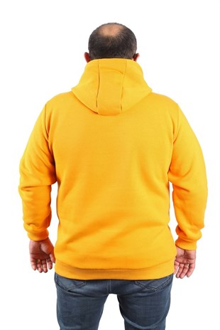 Starbattal Büyük Beden Kapüşonlu Sweat Twenty 22741 HARDAL