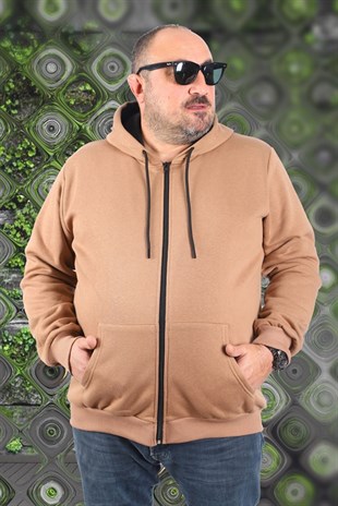 Starbattal Büyük Beden Unisex Kapüşonlu 3ip Sweat 11701 S.KAHVE