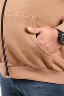 Starbattal Büyük Beden Unisex Kapüşonlu 3ip Sweat 11701 S.KAHVE