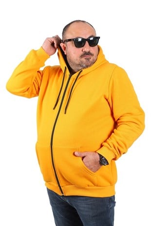 Starbattal Büyük Beden Unisex Kapüşonlu 3ip Sweat 11701 HARDAL