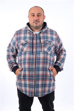 Starbattal Erkek Büyük Beden Kapüşonlu Sweat Oduncu Çiftcep 22203-1715