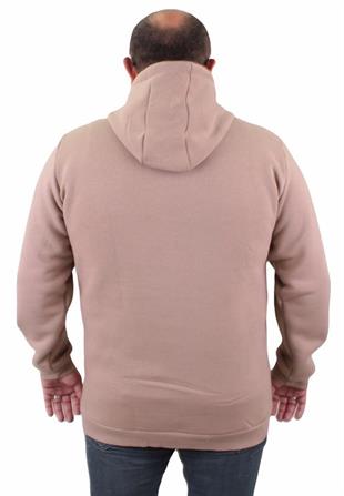 Starbattal Erkek Büyük Beden Kapuşonlu Sweat Paris 23209 TOPRAK