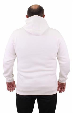 Starbattal Erkek Büyük Beden Kapuşonlu Sweat Paris 23209 EKRU