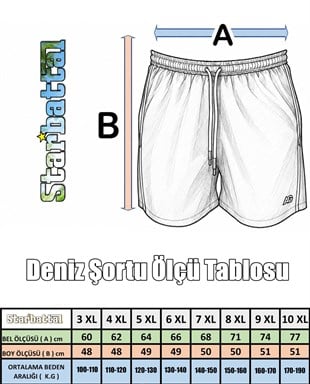 Erkek Büyük Beden Deniz Şortu Tommy  26605 SIYAH