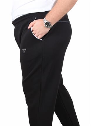 Erkek Büyük Beden Double Face Pike Eşofman Takım PRD.TK25604 SIYAH