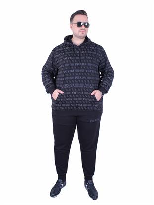 Erkek Büyük Beden 2 İplik Likralı Eşofman Takım PRD.TK25606 SIYAH