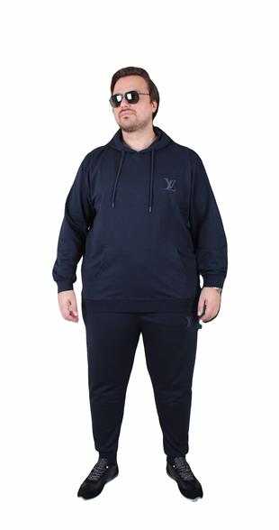 Erkek  Büyük Beden Eşofman Takım LVttn TK25601 LACIVERT