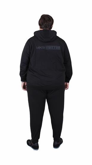 Erkek  Büyük Beden Eşofman Takım LVttn TK25601 SIYAH