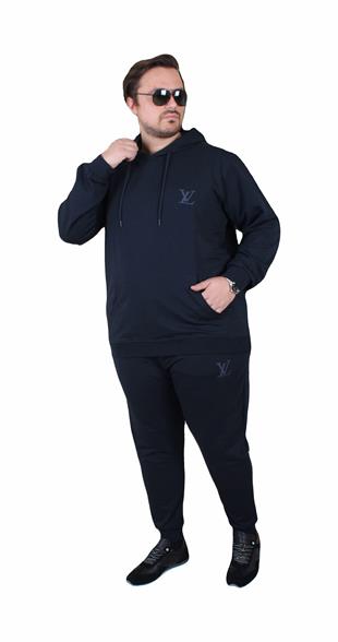 Erkek  Büyük Beden Eşofman Takım LVttn TK25601 LACIVERT