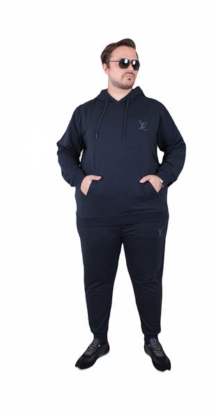 Erkek  Büyük Beden Eşofman Takım LVttn TK25601 LACIVERT