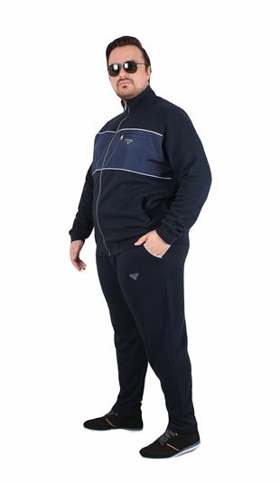 Erkek Büyük Beden Double Face Pike Eşofman Takım PRD.TK25604 LACIVERT