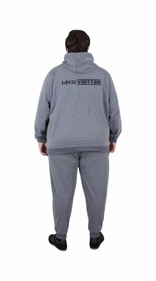 Erkek  Büyük Beden Eşofman Takım LVttn TK25601 ANTRASİT MELANJ