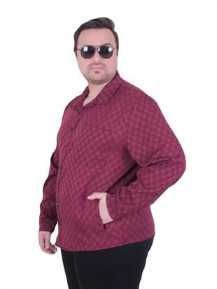 Erkek Büyük Beden Uzun Kollu Gömlek GCC 25729 BORDO