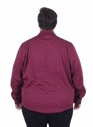 Erkek Büyük Beden Uzun Kollu Gömlek GCC 25729 BORDO