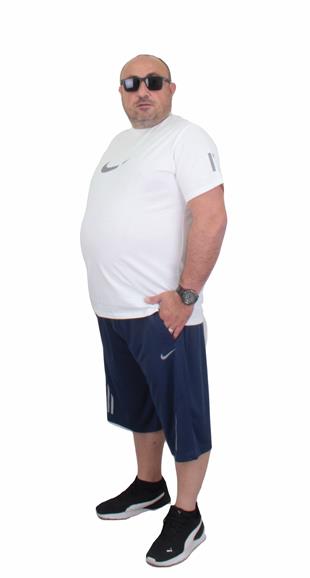 Erkek Büyük Beden Kapri-Tişört Takım NK TK720 Marin