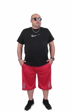 Erkek Büyük Beden Kapri-Tişört Takım NK TK720 KIRMIZI