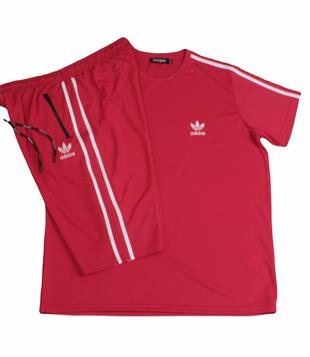 Erkek Büyük Beden Kapri-Tişört Takım ADDS TK719 KIRMIZI