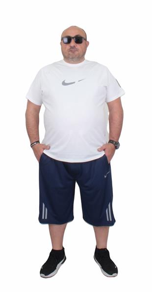 Erkek Büyük Beden Kapri-Tişört Takım NK TK720 Marin