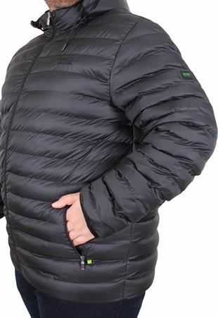 Erkek Büyük Beden Kapuşonlu Mont Bss 2501 SIYAH