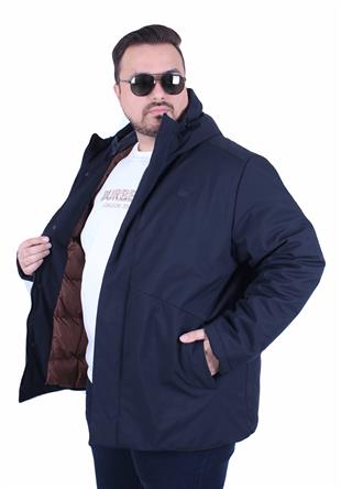 Erkek Büyük Beden Kapuşonlu Mont Lcst. 2503 LACIVERT
