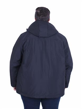 Erkek Büyük Beden Kapuşonlu Mont Lcst. 2503 SIYAH