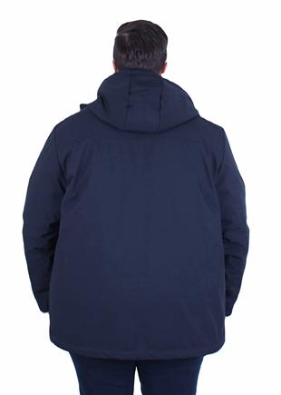 Erkek Büyük Beden Kapuşonlu Mont Lcst. 2503 LACIVERT
