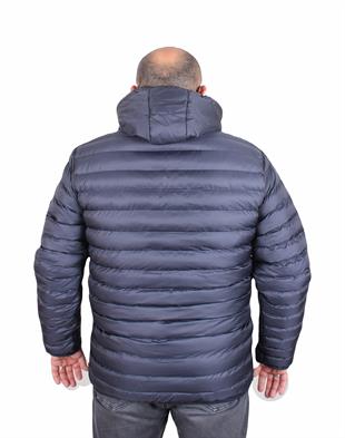 Erkek Büyük Beden Kapuşonlu Mont Bss 24825 LACIVERT
