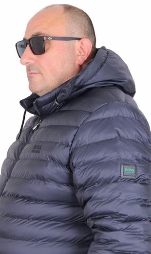 Erkek Büyük Beden Kapuşonlu Mont Bss 24825 LACIVERT