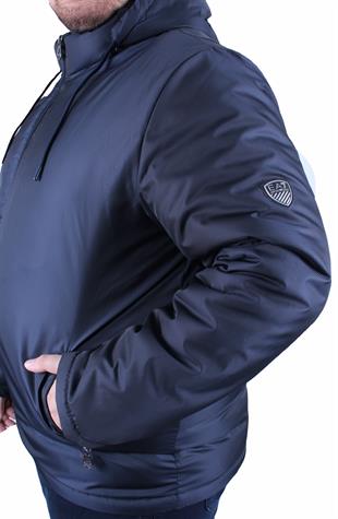 Erkek Büyük Beden Kapuşonlu Mont Arm.2502 LACIVERT