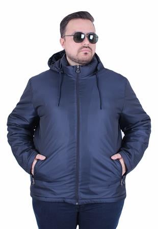 Erkek Büyük Beden Kapuşonlu Mont Arm.2502 LACIVERT