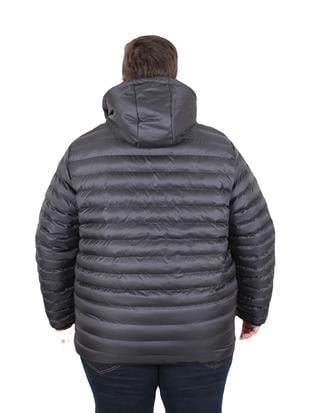 Erkek Büyük Beden Kapuşonlu Mont Bss 2501 SIYAH