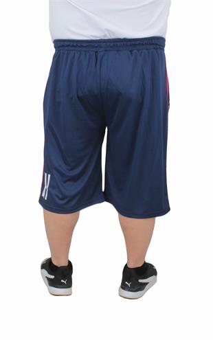 Erkek Büyük Beden Likralı Şort Damla Desen 24636 Marin