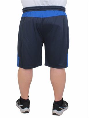 Erkek Büyük Beden Likralı Şort Damla Desen Dri Fit Nk 24639 LACIVERT