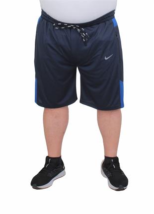 Erkek Büyük Beden Likralı Şort Damla Desen Dri Fit Nk 24639 LACIVERT