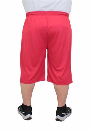 Erkek Büyük Beden Likralı Şort Damla Desen 24637 KIRMIZI